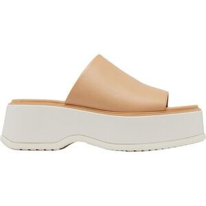 Sorel Dayspring Platform Slides Sandals Womens Size 8 Honest Beige Chalk Slip On